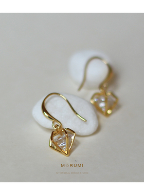 轻奢高贵典雅 宫廷复古钻石耳钉高级感气质极简18K包金不褪色耳环