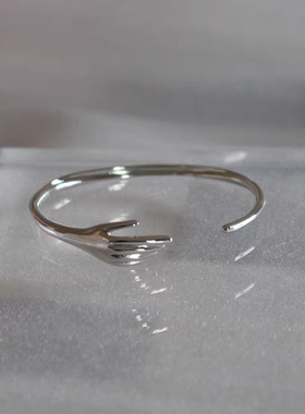 简约气质好货极简设计轻奢欧美时尚实心小手随意搭开口手镯女饰品