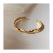 原创 曲线设计 简约风时尚 自制 18K高级手镯 小众极简百搭女