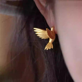 飞鸟耳钉造型设计与细节精工 你当像鸟飞往你 山高保色S925银针