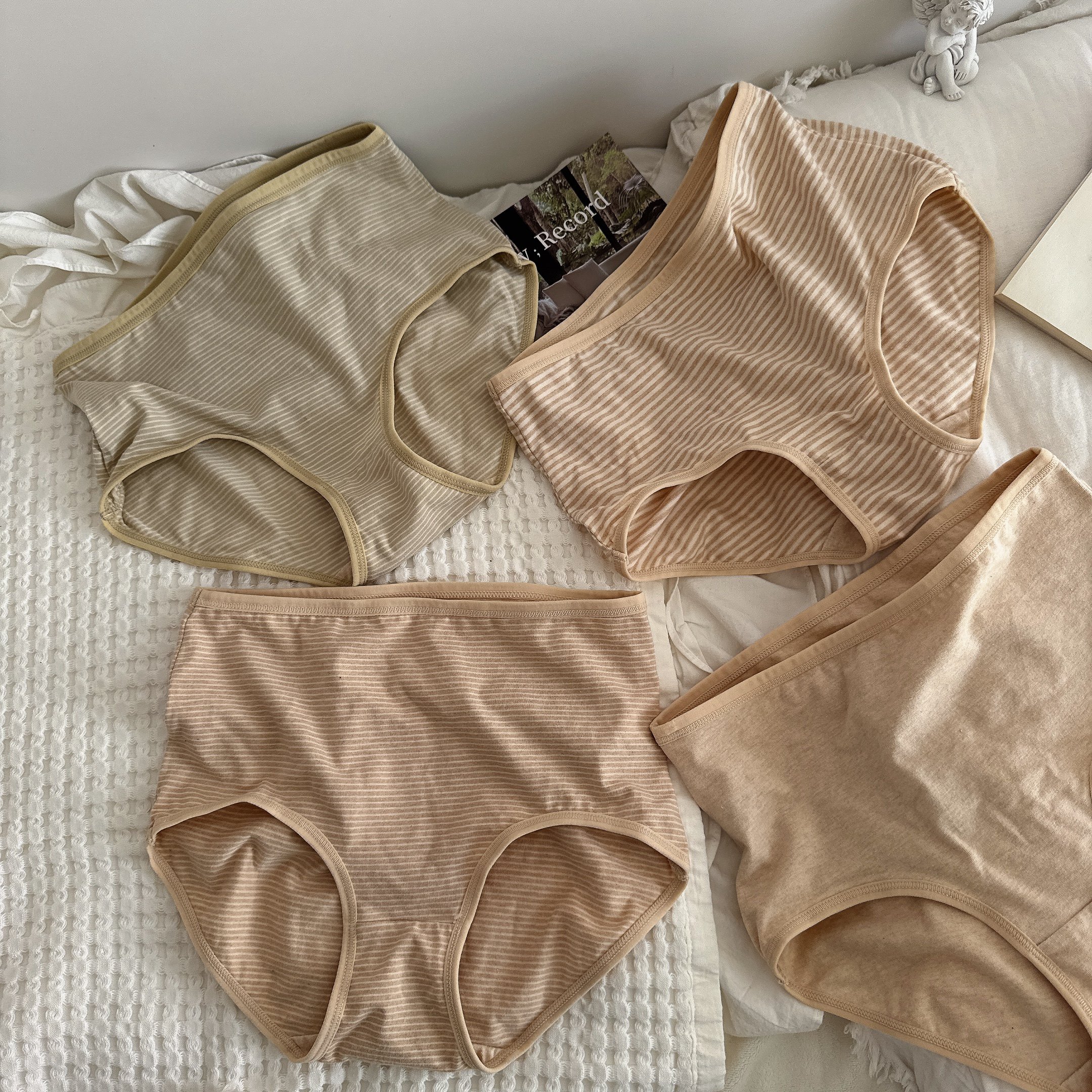 4条燕麦色系彩棉内裤中高腰大码包臀舒适好穿弹力纯棉三角裤女士,女士内衣/男士内衣/家居服,女三角裤,淘宝优惠券,粉丝福利购,淘宝优惠卷