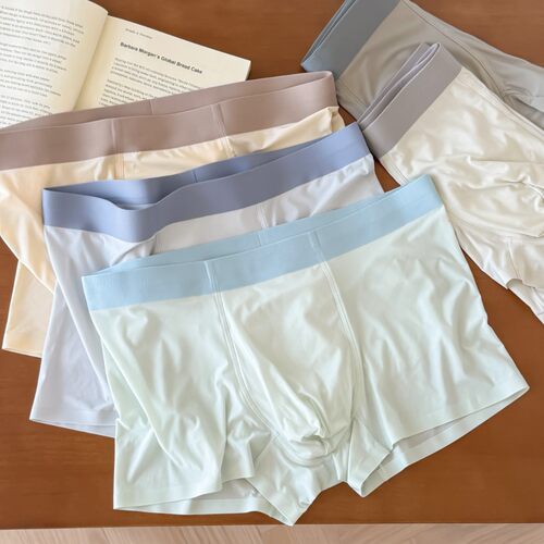 春夏新品薄款0感冰丝飘飞舒适棉裆10A抑菌裆男士内裤速干裤平角裤