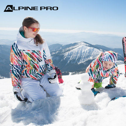 阿尔派妮 儿童单双板彩虹色加厚抓绒保暖防风滑雪服登山服
