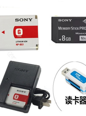 索尼DSCHX5C H20 H55 W210 W220照相机NPBG1电池+充电器+读卡器