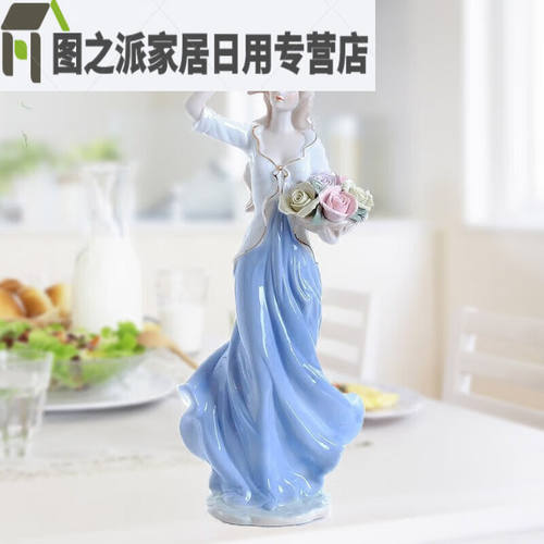 千团精工景德镇欧式陶瓷工艺品芭蕾女人物雕塑摆件创意家居摆件陶