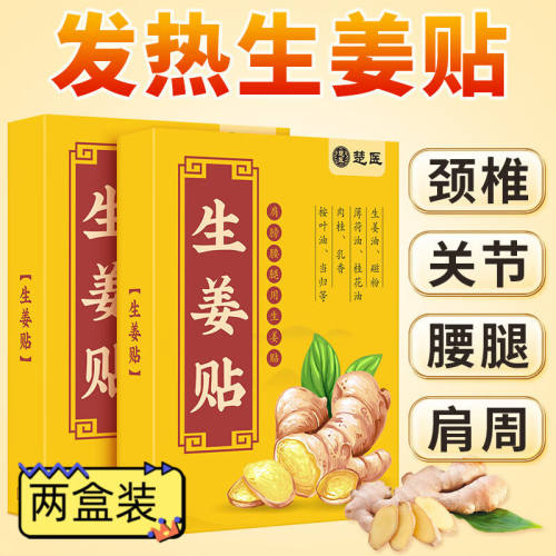 NHFOUYOU膝盖热敷贴关节生姜去膝盖湿气肩颈腰腿艾灸姜贴原始点发
