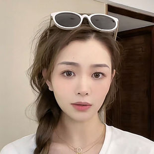 sisyphus复古白色框墨镜女高级感ins大脸显瘦太阳眼镜夏防晒防紫