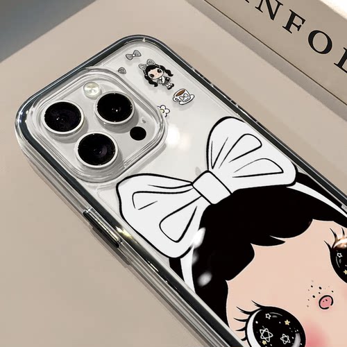 蝴蝶结小玉适用苹果17promax手机壳iPhone16三合一炫彩华为mate70保护套oppo荣耀200创意小米15