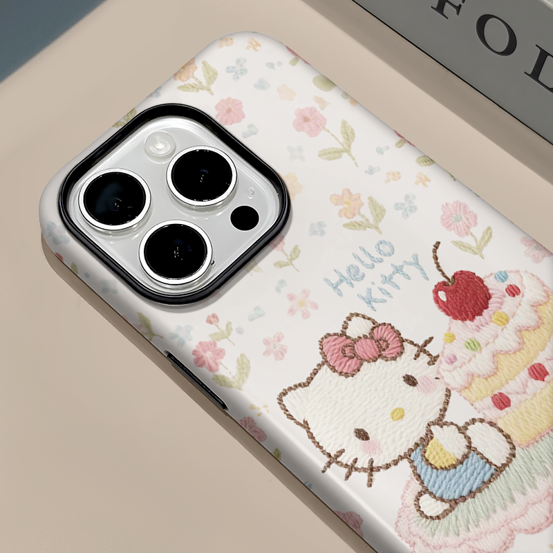 刺绣蛋糕KT适用苹果17pro手机壳16promax菲林二合一华为mate70小众oppo新款小米15vivo荣耀200,3C数码配件,手机保护套/壳,淘宝优惠券,粉丝福利购,淘宝优惠卷