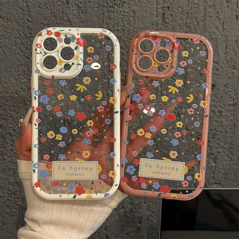 满屏彩色碎花适用苹果16promax奶油卡通手机壳iphone15防摔华为P70可爱华为mate70pro简约小米小众红米k新款