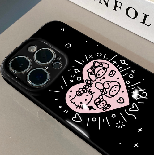 ins原创卡通可爱简约爱心适用于华为菲林oppo壳苹果15新iPhone14/13/12promax手机壳真我红米小米13pro/ultra