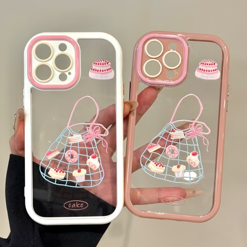 ins风甜品袋适用苹果17promax奶油卡通手机壳iphone16防摔华为P70可爱华为mate70pro简约小米小众红米新款