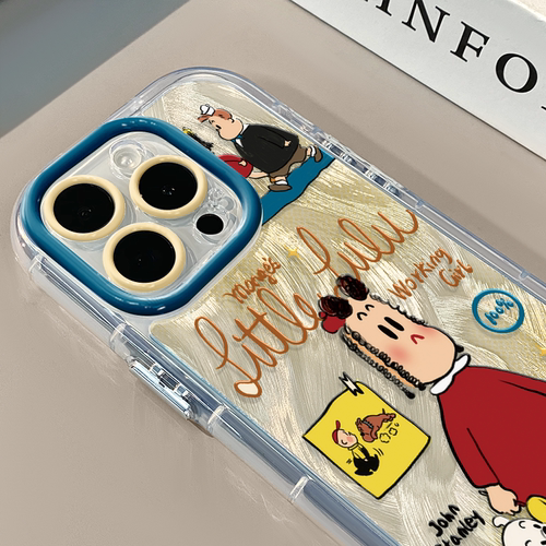 卷毛露露和小狗适用苹果17奶油羽纱纹卡通手机壳iphone16pro可爱华为苹果13创意可爱保护套防摔15ProMax