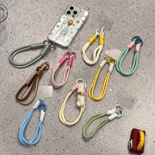 手机壳双扣挂绳配件简约手绳结实手工Diy防摔防丢腕带式挂绳ins风