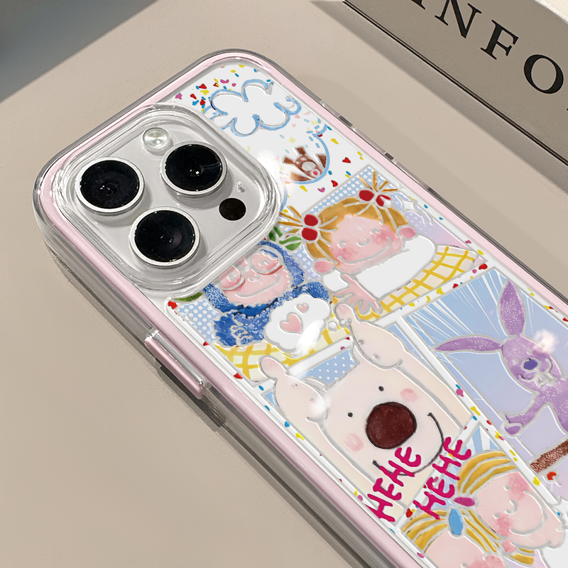 插画涂鸦coco酱适用苹果16pro手机壳iPhone15三合一炫彩可爱14小众华为mate70保护套OPPO荣耀200新款创意小米