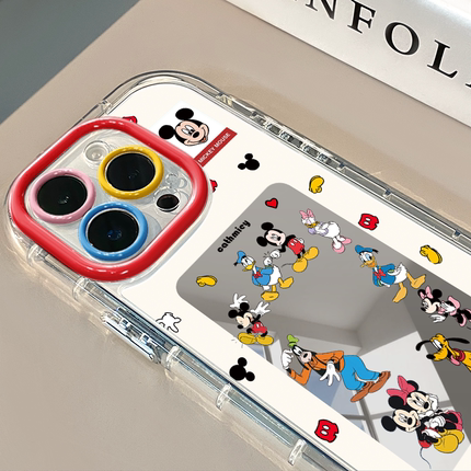 奇奇总动员镜面适用于华为奶油壳oppo苹果15新iPhone16promax/12/11promax手机壳真我红米小米13pro/u