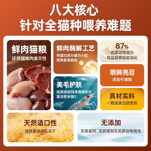 全价猫粮通用蛋黄鸡肉冻干酶解鲜