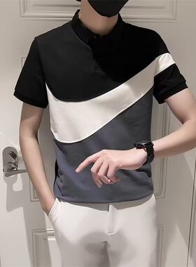polo衫男夏季短袖t恤衣服欧美高街潮牌潮流美式复古半袖POLO上衣