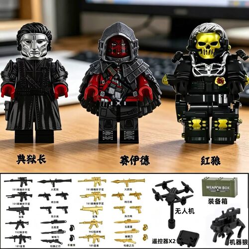 威龙手办三角洲行动特种兵积木人仔干员深蓝军事兵人武器装备玩具