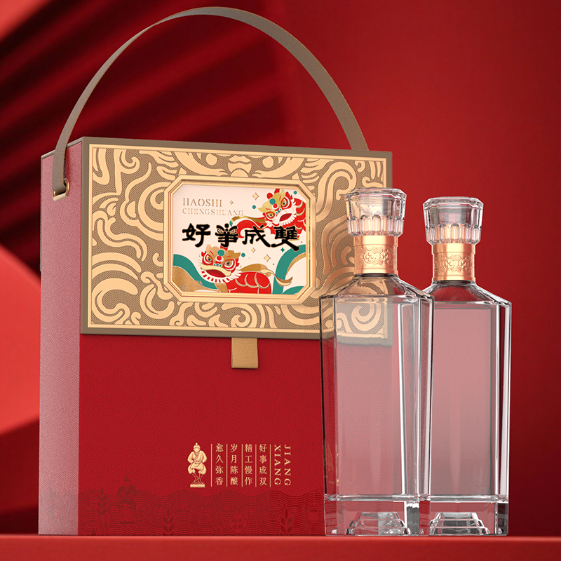 定制通用酒瓶双支装手提高档礼盒