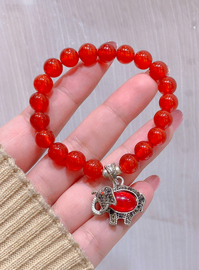 红色马瑙手链新中式国风古典手串