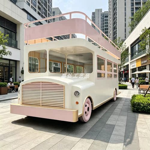 网红大型双层巴士餐车商用摆摊车