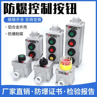 防爆控制急停按钮盒操作柱按钮开关IICT6铸铝箱2 3档旋钮转换开关
