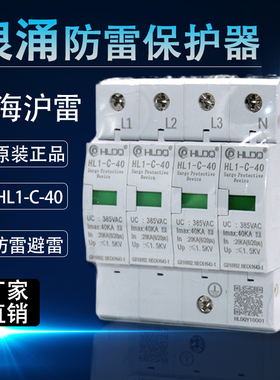 上海沪雷 浪涌保护器HL1-C-40/4P防雷器 20-40KA电源保护避雷器
