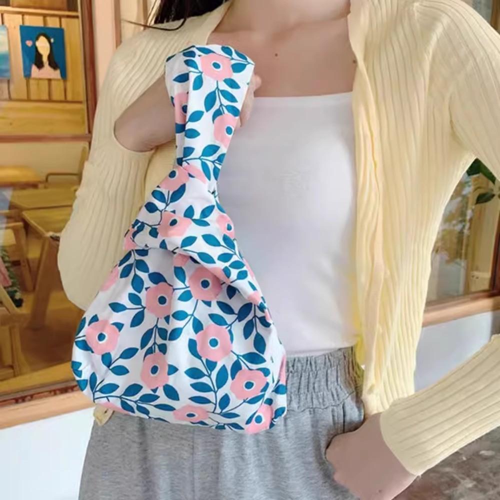 汉服手腕袋小清新花朵棉布套结包