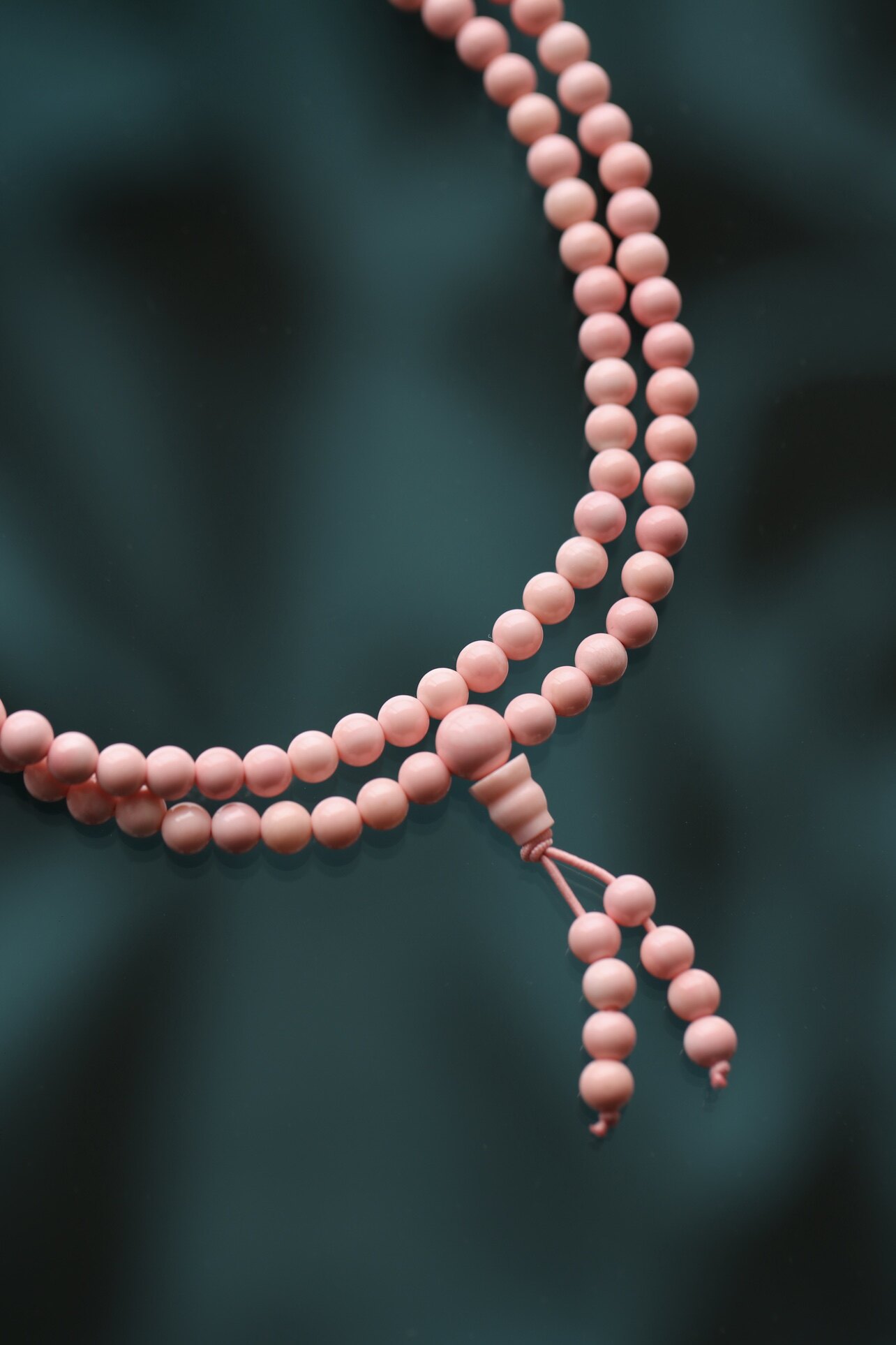 천연 심해 컬렉션 등급 핑크 쉘 YONGHE 쉘 크리스탈 5MM 108 구슬 묵주 팔찌 목걸이