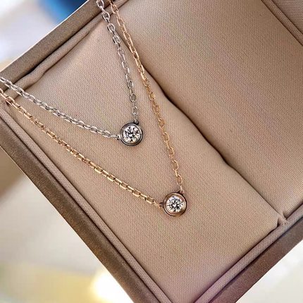 「卡 飞碟系列」单钻爆闪钻纯银项链925锁骨链耳钉赵露思藤姐同款