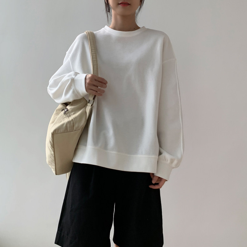 美式宽松慵懒卫衣秋冬小众圆领女