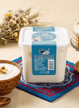 嘎鲁特呼伦贝尔草原老酸奶、草饲厚酸奶、蒙古族传统吃法炒米酸奶