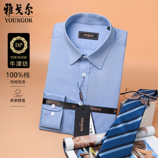 吊牌780雅戈尔衬衫男长袖商务正装蓝色衬衣春秋季新品LDP16384HJA