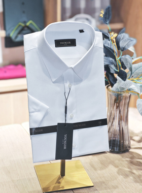 专柜720雅戈尔夏季白色短袖衬衫男时尚免烫商务修身GSDP104982BJY