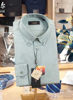 专柜1080雅戈尔男士衬衫长袖耗牛毛保暖绒面宽松秋冬LRM139714QKA