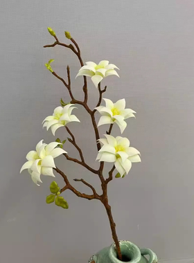 中式高档手感福星玉兰花仿真花家居客厅餐桌假花摆件插花花艺摆设