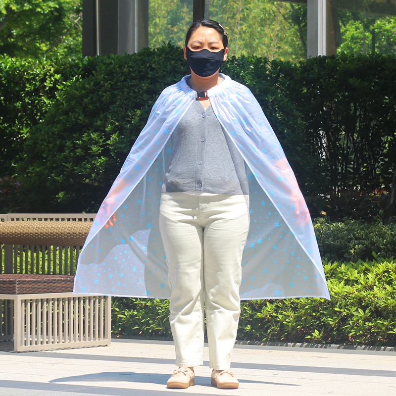 时尚披风电动车成人全身加厚一体式长款雨衣透明男女通用披风