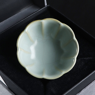 凝香阁 陶瓷功夫茶具大号主人品茗杯 茶养开片哑光天青傲霜杯 中式