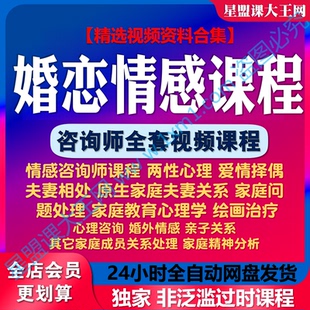 婚姻情感家庭视频咨询师课程原生矛盾分析婚恋两性心理学视频教程