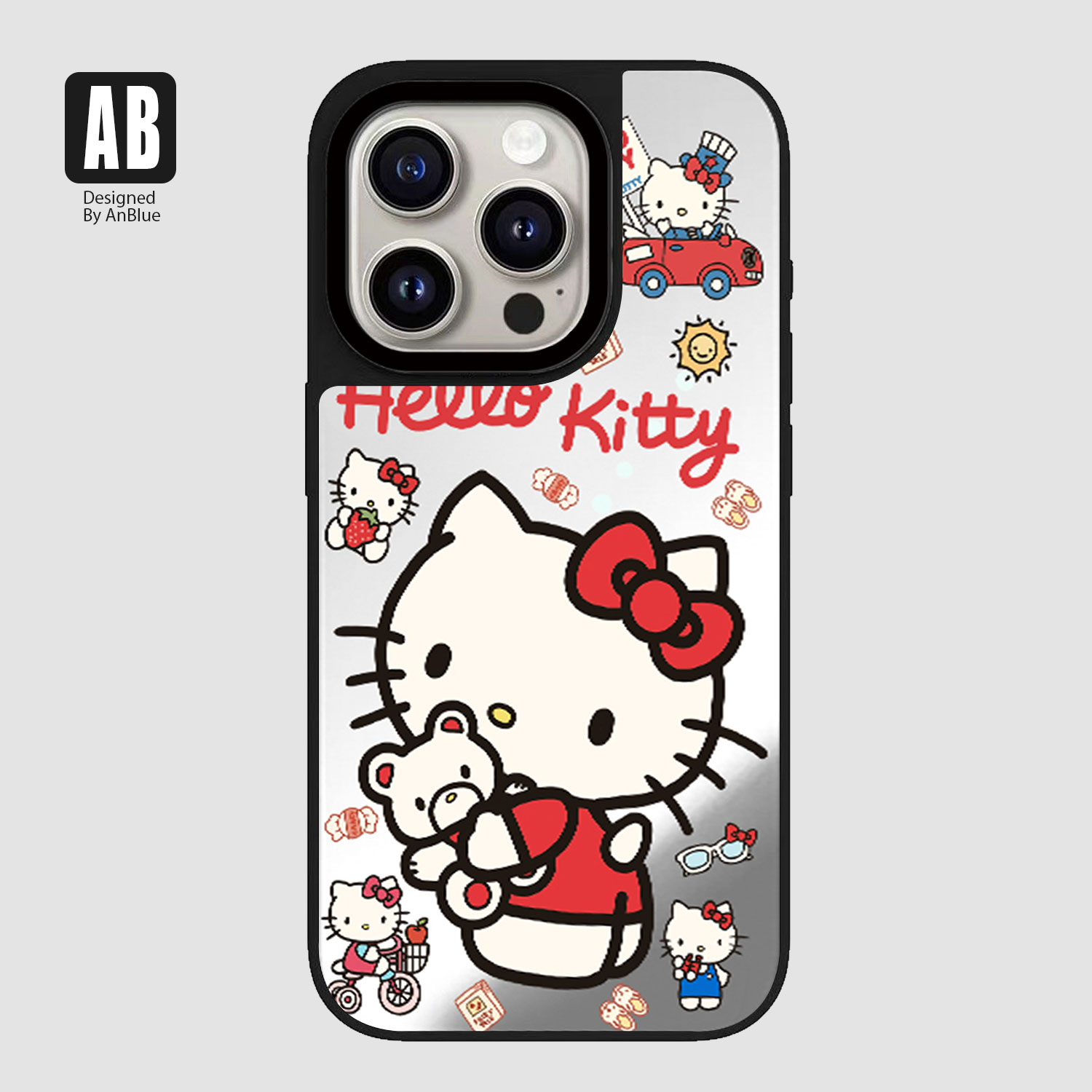 KT猫可爱镜面全包防摔手机壳