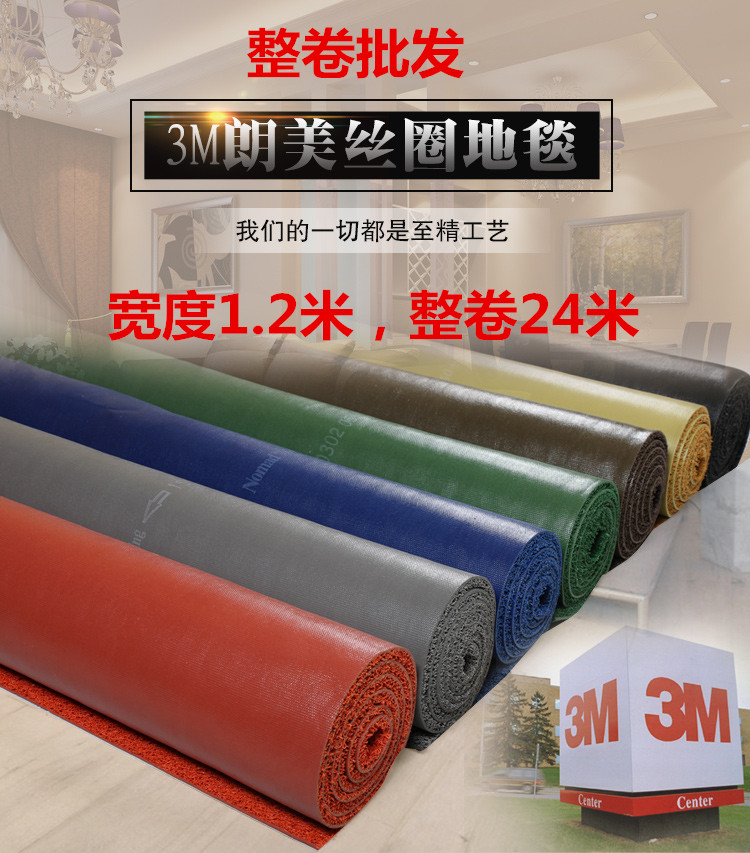 3M丝圈地毯朗美6050入户浴室防滑地垫可裁剪定制进门脚垫