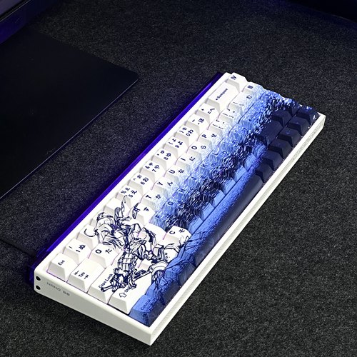 saber键帽侧刻透光二次元原厂高度PBT热升华适配磁轴键帽机械键盘