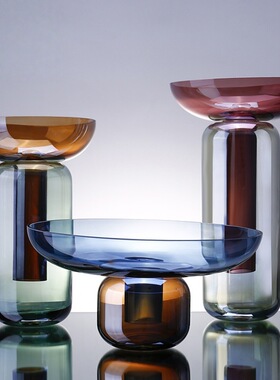 创意玻璃花瓶亮丽色彩可拆分插花器家居软装饰批发摆件跨境专供