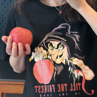 百搭正肩圆领上衣 T恤夏季 反派系列美式 复古卡通印花纯棉宽松短袖