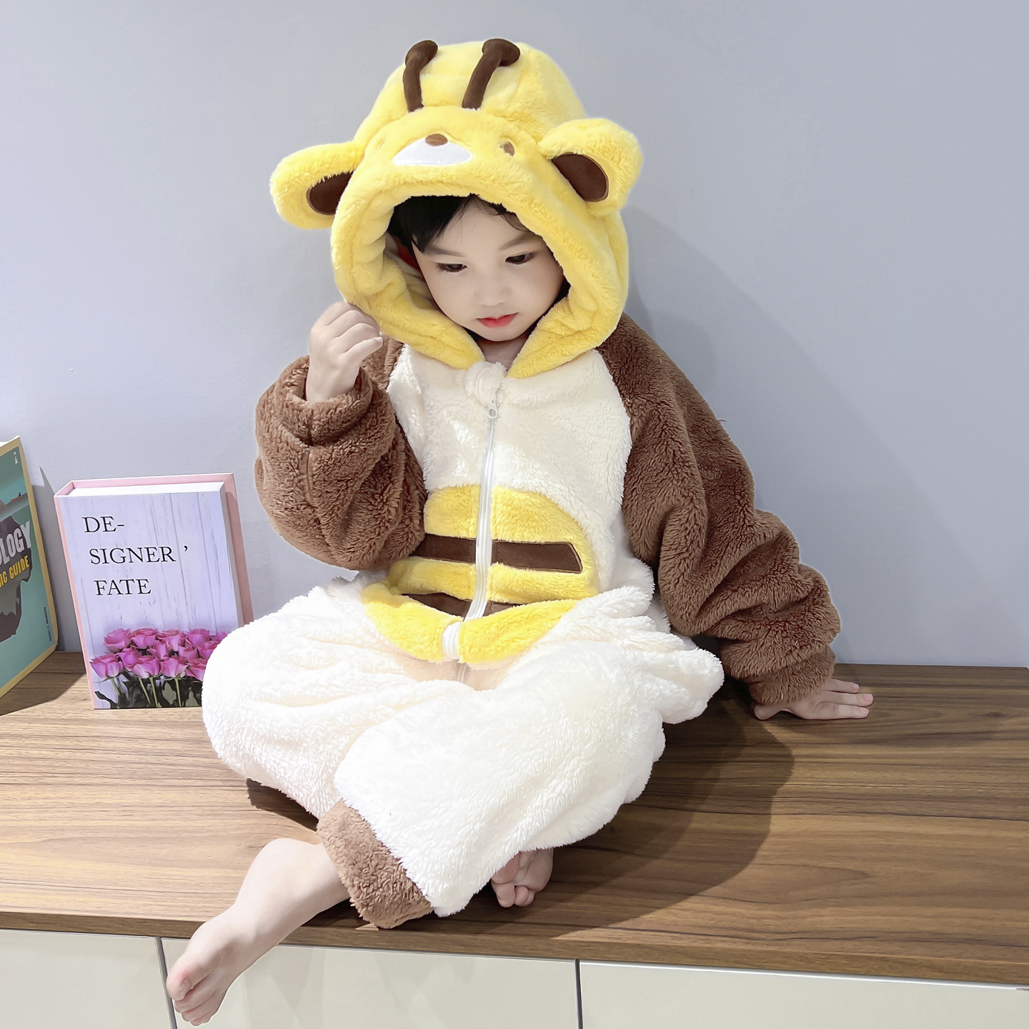 儿童连体睡衣秋冬季婴儿法兰绒