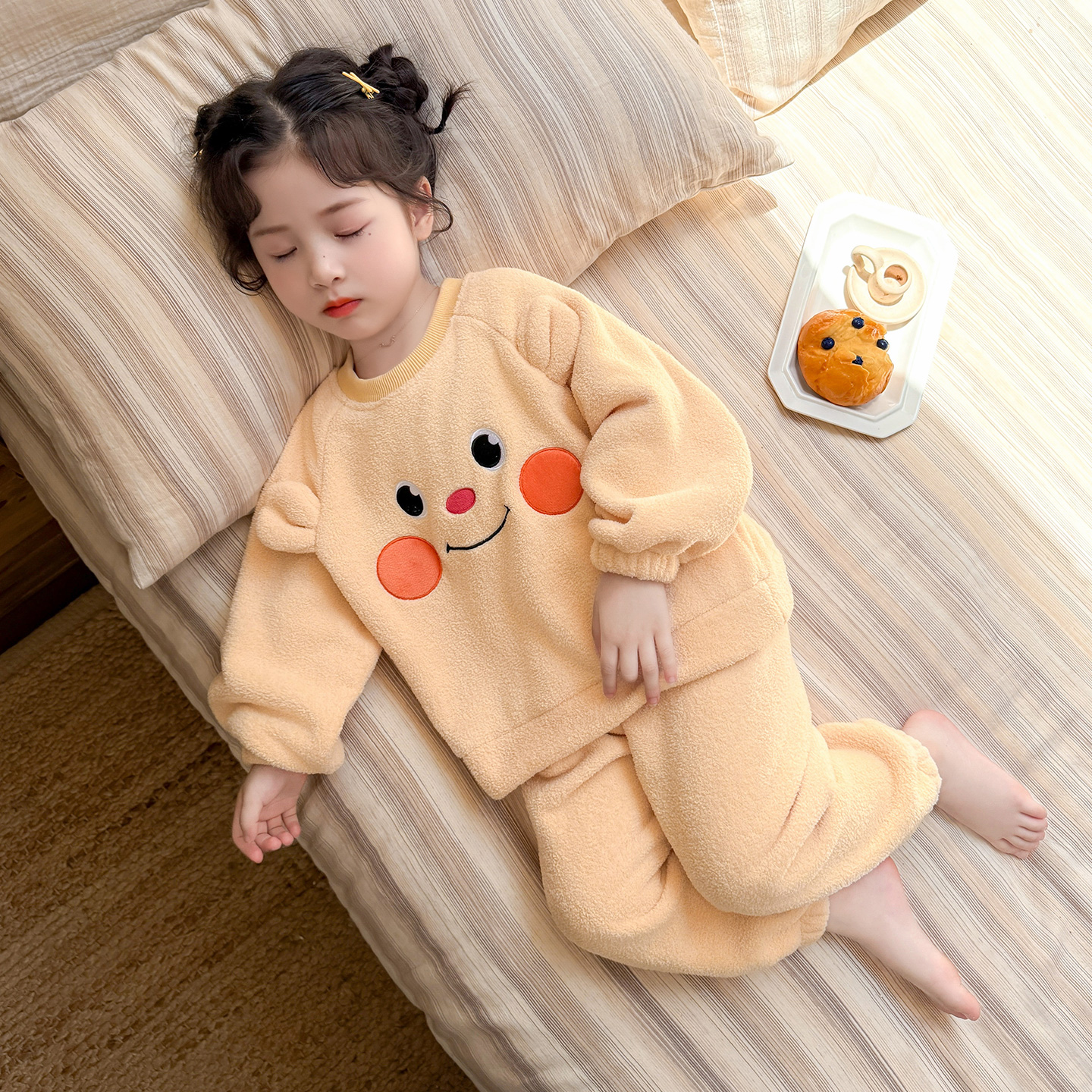 女童珊瑚绒睡衣套装秋冬家居服