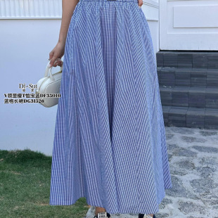 韩版 现货特价 新款 SUI2025春季 简约显瘦格子半身裙女31526