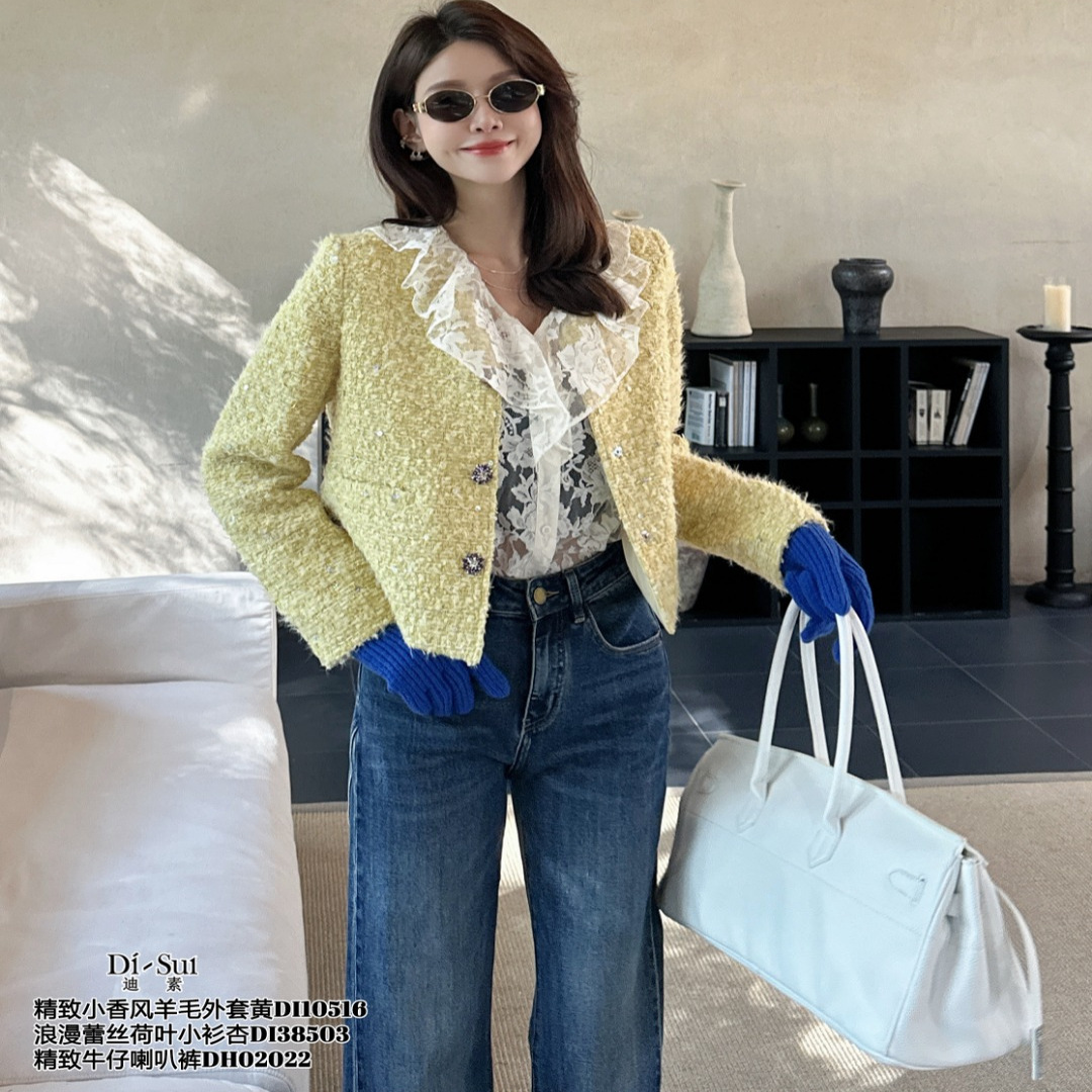 DI-SUI欧货2025秋冬新款女装10516轻熟风千金小香风短款外套