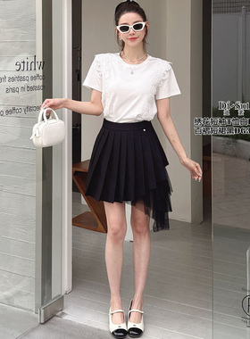 现货特价DI-SUI女装2025夏季新25563绣花短袖韩系T恤独特别致